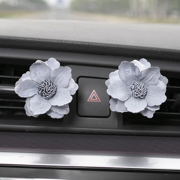 2pcs blue Цветочные освежители воздуха для автомобилей в автомобильной розетке духи клип запах автомобиля Ароматический диффузор автомобильный Декор автомобильный аксессуар для женщин - Название цвета: 2pcs blue