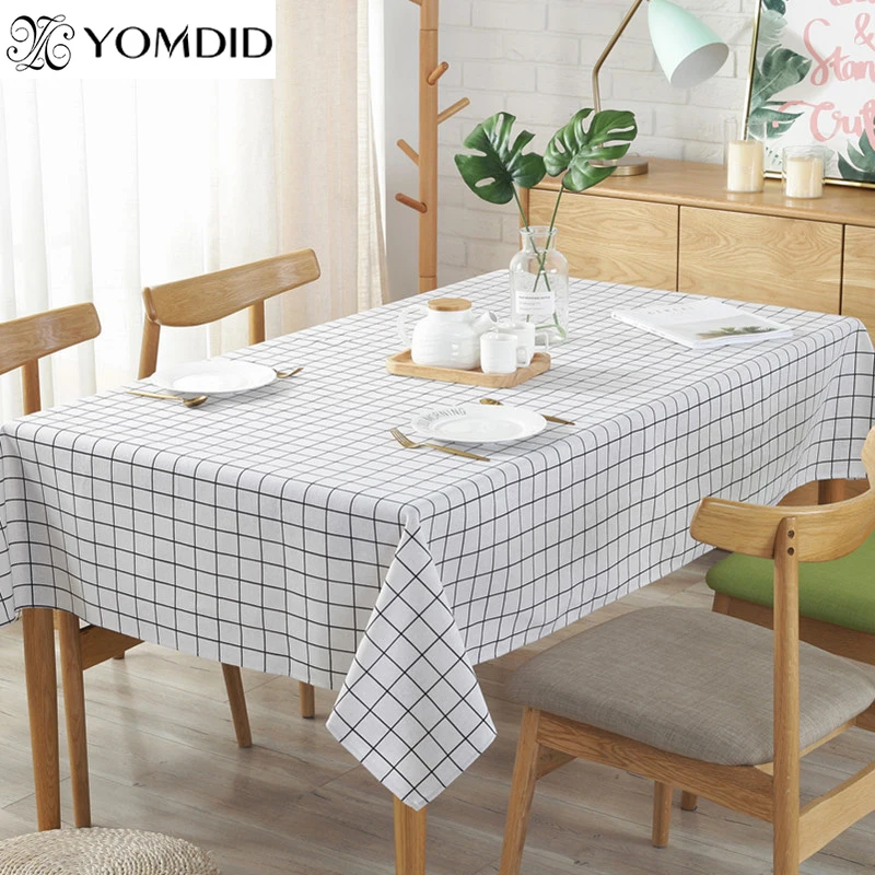Kitchen Dining Decorations For Home Table Cloth Printed Tablecloth Plaid Cotton Linen for Picnic Party Pad | Дом и сад