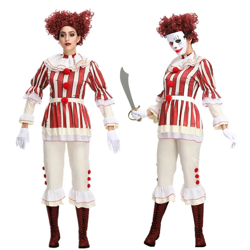 

Halloween Cosplay Adult Female Clown Clothing 2019 New Style Makeup Ball Circus Magic Show Performance