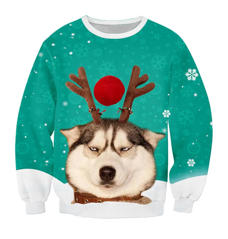 3D Novelty Ugly Christmas Sweater Holiday Party Men Women Autumn Winter Hoodie Sweatshirt Pullover Sweaters Jumpers Tops