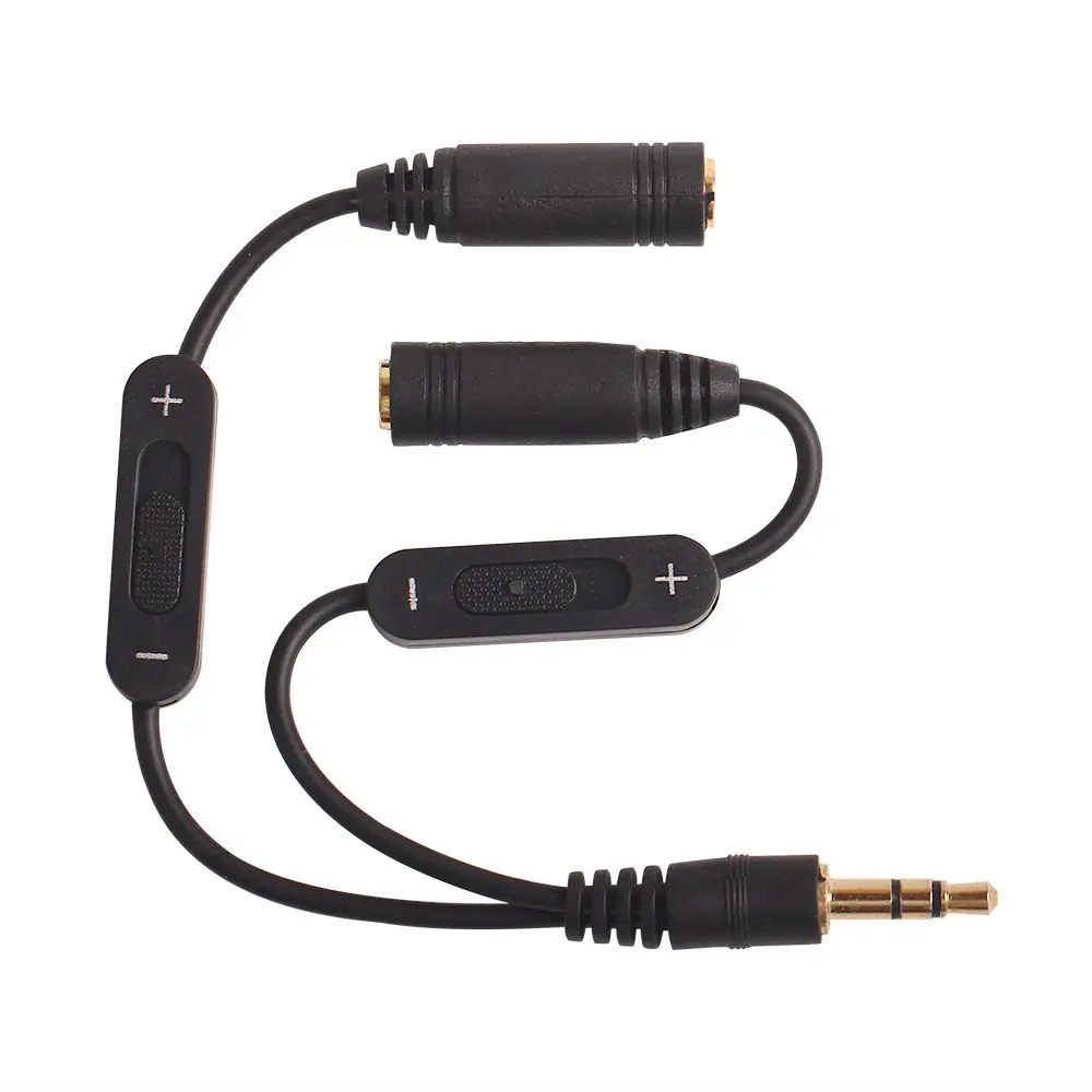 3 5 jack Splitter Male to 2 Female Jack 3 5mm Stereo Audio Cable Y Splitter Adapter Volume Control Headphone Phone AUX Cable