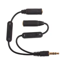 3 5 jack Splitter Male to 2 Female Jack 3 5mm Stereo Audio Cable Y Splitter Adapter Volume Control Headphone Phone AUX Cable