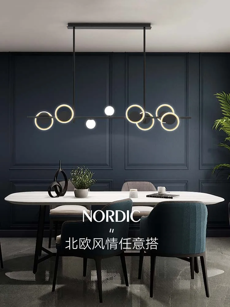 

Modern LED Restaurant Chandelier decorative lighting Nordic living room Dining table Round 33W, 46W Black Gold lighting Fixture