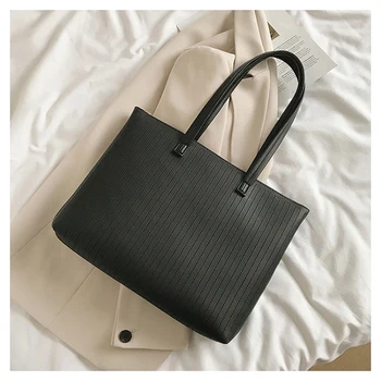 

2020 New Portable Shopping Bag Retro Vertical Embroidery Shoulder Bag Tote Bag Women's Shoulder Bag Large Capacity Shopping Bag