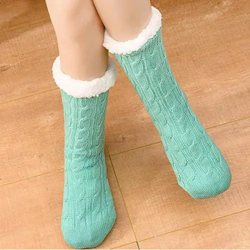 1 пара, женские и мужские домашние носки-тапочки, теплые эластичные Мягкие плотные зимние домашние носки-MX8