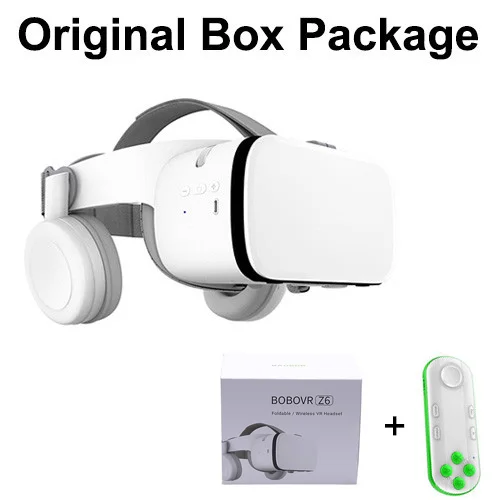 BOBOVR Z6 3D VR очки гарнитура очки картон Bluetooth очки виртуальной реальности беспроводной VR шлем для смартфонов - Цвет: With White 051