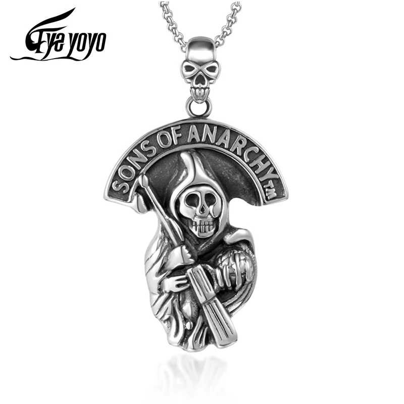 Ожерелье EyeYoYo с подвеской в виде сынов анархии для косплея мужское ожерелье