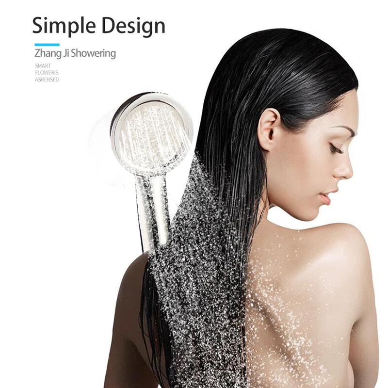 

ZhangJi Water Saving Rainfall High Pressure Shower Head Massage Bathroom Accessories Chrome Holder Showerhead for Bathroom