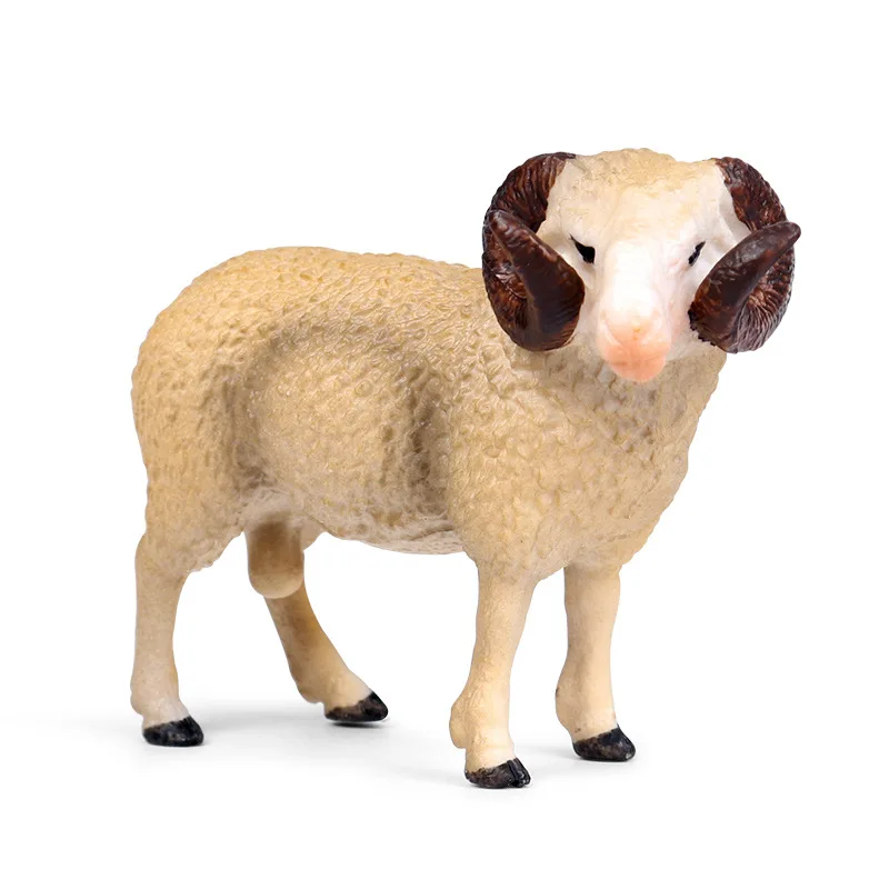 Детская имитация диких животных твердая статическая модель угловой Овцы Бигхорн овечка и игрушка-овечка коллекционный подарок Игрушечная