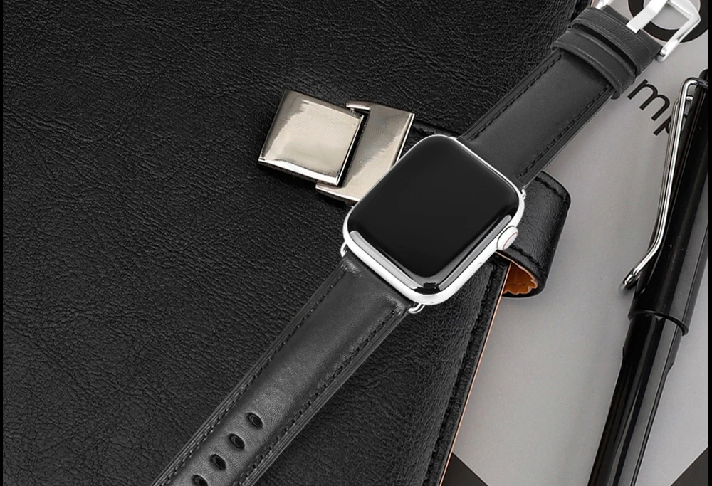 MAIKES из натуральной кожи ремешок для наручных часов для Apple Watch, версии 44 мм, 42 мм, 40 мм, 38 мм, версия 4/3/2/1 Для мужчин и Для женщин наручных часов iWatch, ремешок для часов