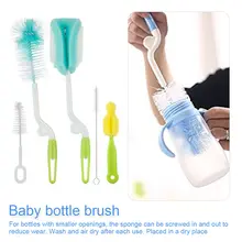 5pcs Baby Bottle Brushes Set Sponge Plastic Glass Milk Water Cup Cleaner Nipple Pacifier Milk Feeder Cleaning Brushes sets