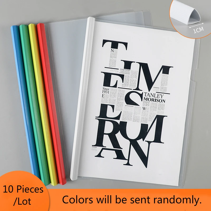 10 Pcs/lot A4 File Folder Transparent Report Cover Paper Clip Waterproof Business Contract Office Supplies Presentation Folders