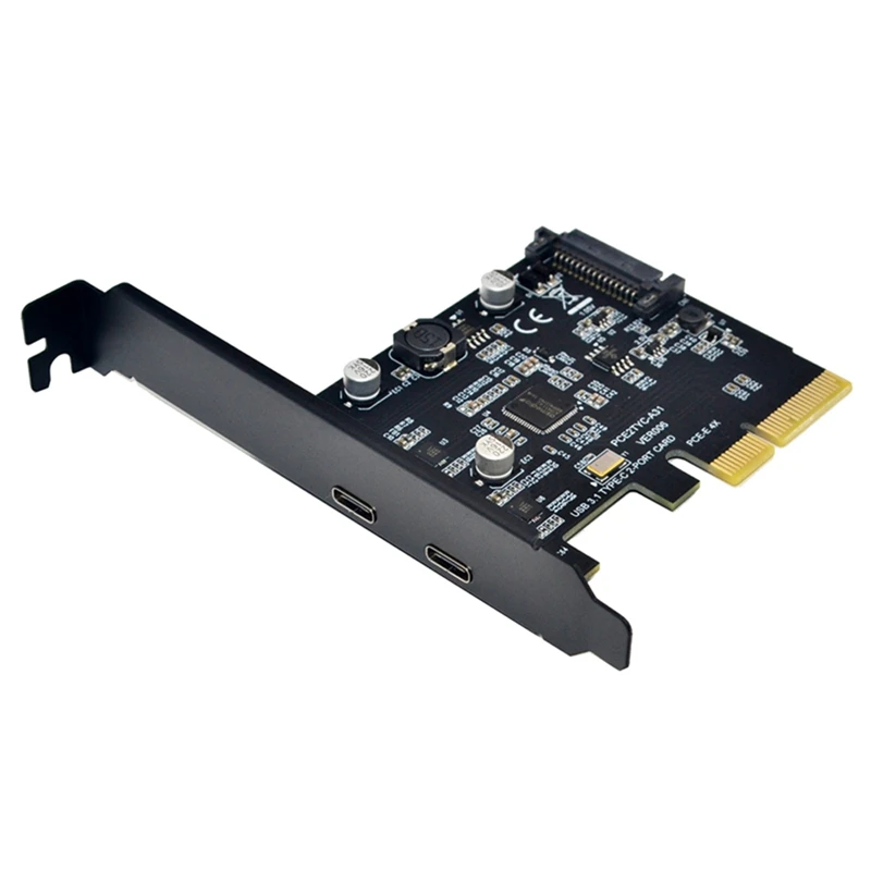 USB 3 1 к Type C 2 портовая карта расширения PCI E 4X Gen2 10 Гбит/с адаптер ASMedia ASM3142 чипсет для