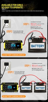 

US/EU/UK/AU Plug Car Battery Charger 12v/24v Volt Motorcycle Battery Repair Charger Most Types Of Lead Acid Batteries Dropship