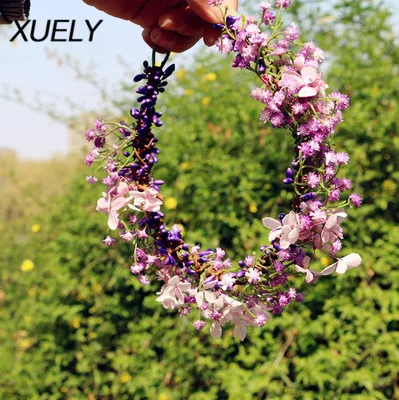 

Flower Crown Wedding Bride Wreath of Flowers Head Gypsophila Bridesmaid Hair Flower Headband Headpiece Everlasting flower