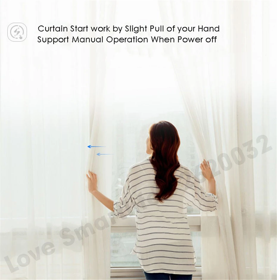 Tuya app wifi Electric Curtain Motor, Phone app RF433 Remote Control Voice control via alexa echo and Google Home Home Kit Siri for Smart Home-6