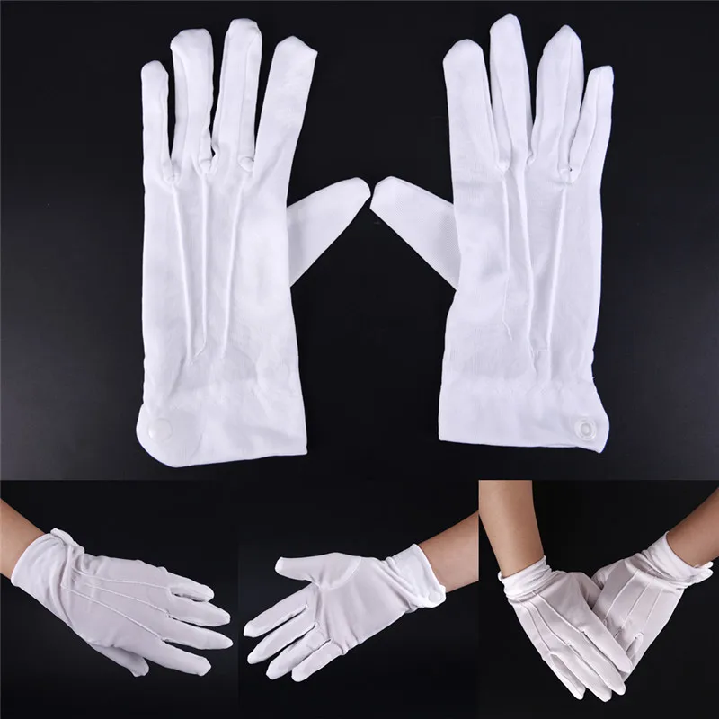 1Pair White Cotton Gloves Work Uniform Catering Uniforms Magician Parades Inspection Five-fingers Women Men's Work Gloves new winter gloves for men Gloves & Mittens