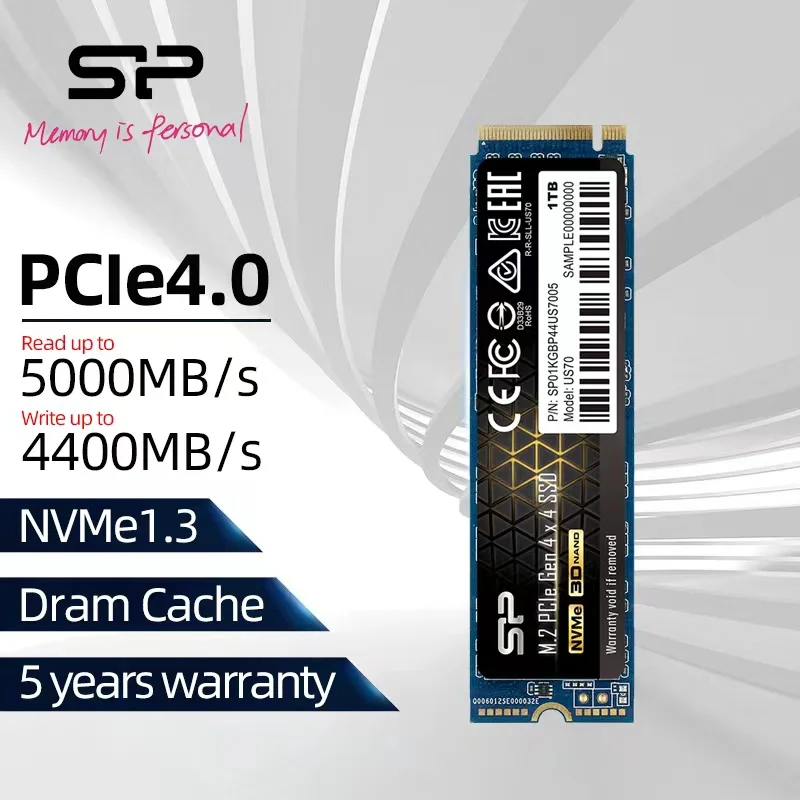 

Внутренние твердотельные накопители, кремниевые жесткие диски US70 m2 NVME SSD 1 ТБ 2 ТБ м.2 2280 PCIE 4,0 nvme 3D NAND для ноутбуков и настольных ПК