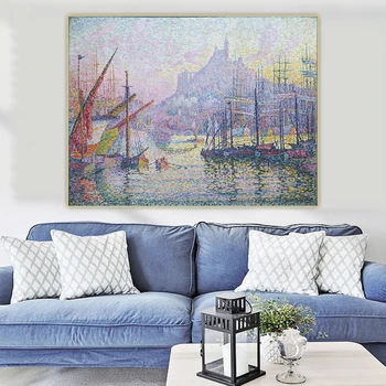 

Citon Paul Signac《Our Lady Of The Guard》Pointillism Canvas Oil Painting Artwork Poster Picture Wall Decor Home Decoration