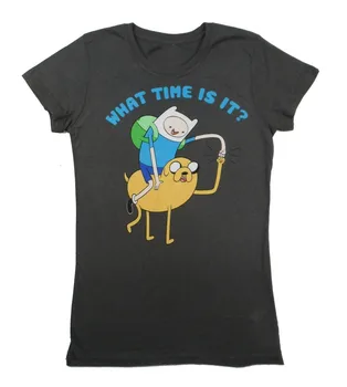 

Adventure Time With Finn And Jake What Time Is It Junior T-Shirt Size S free shipping Tee Shirt