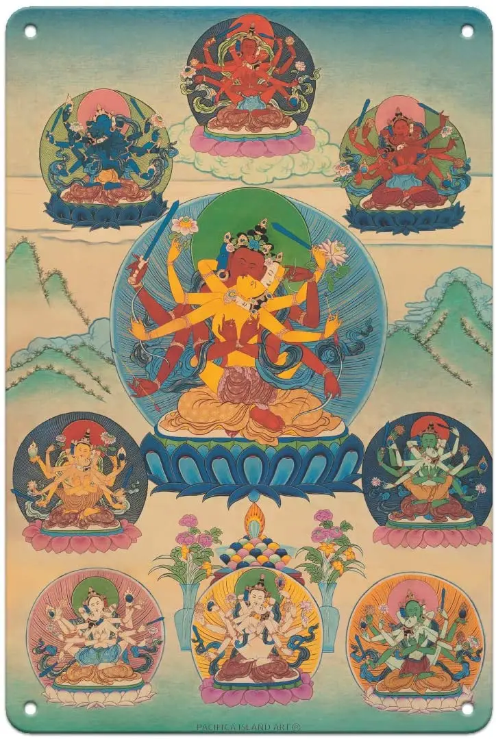 Арт Guhyasamaja Akshobhyavajra (Tantra Deity) -винтажная Тибетский тангка буддийская живопись-8