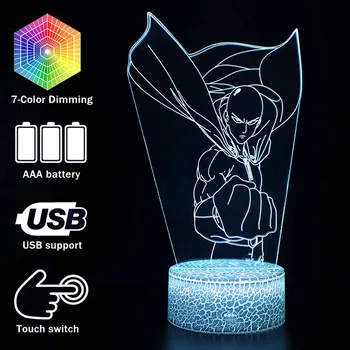 

One Punch Man Action Figure Lamp 3D illusion Anime Figurine Night Lights One Punch Man Decoration Model Lamps Christmas Gifts
