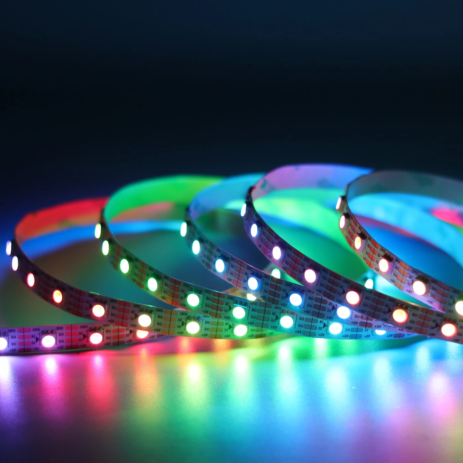 led dual data line WS2813 full color strip flexible 5050RGB 60leds 60chips/m program on PC software data backup DC5V WS2813 tape