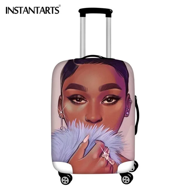 INSTANTARTS Colorful Art African Girl Luggage Thicken Protector Cover Suit for"18-30" Inch Elastic Travel Pouch Water Proof Case - Цвет: HMC1709