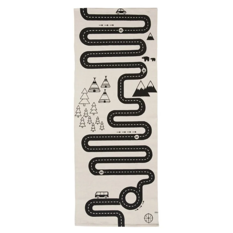 

Children Racing Track Pattern Play Mat Blanket Non-Slip Baby Home Floor Game Crawling Rugs Mat Walking Protection