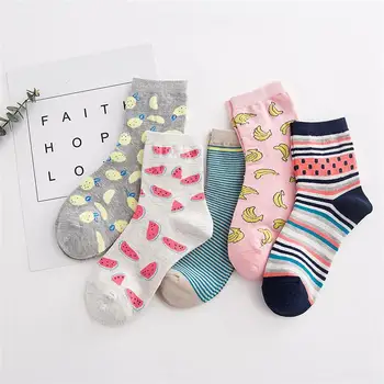 

5 Pairs Women Cotton Socks Mid-calf Length Socks Women Cotton Stockings Breathable Cotton Socks (Style 11 Free Size)