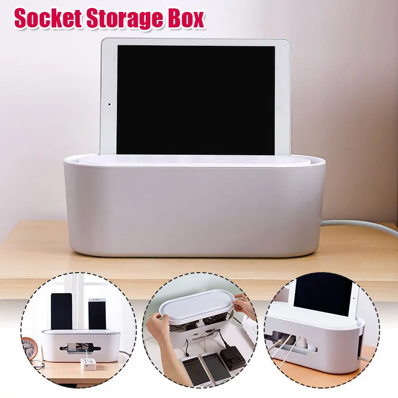 Plastic Cable Storage Box Table Space Saver Household Supplies Home Wire Management Creative Desktop Container Office