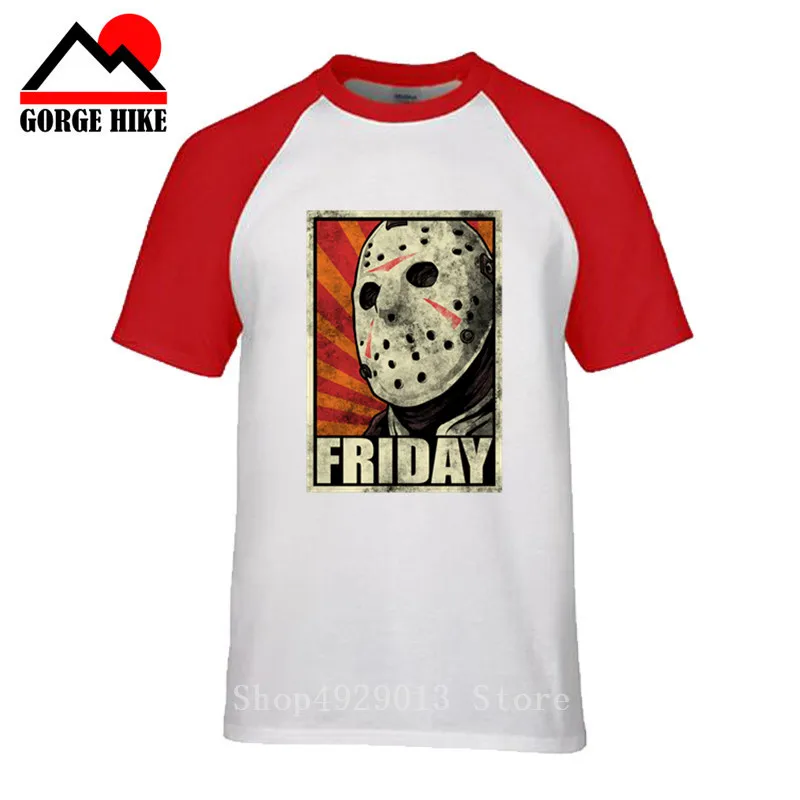 2019 модная красная кровяная футболка для хеллоуина с надписью FRIDAY 13th Slasher ужасная