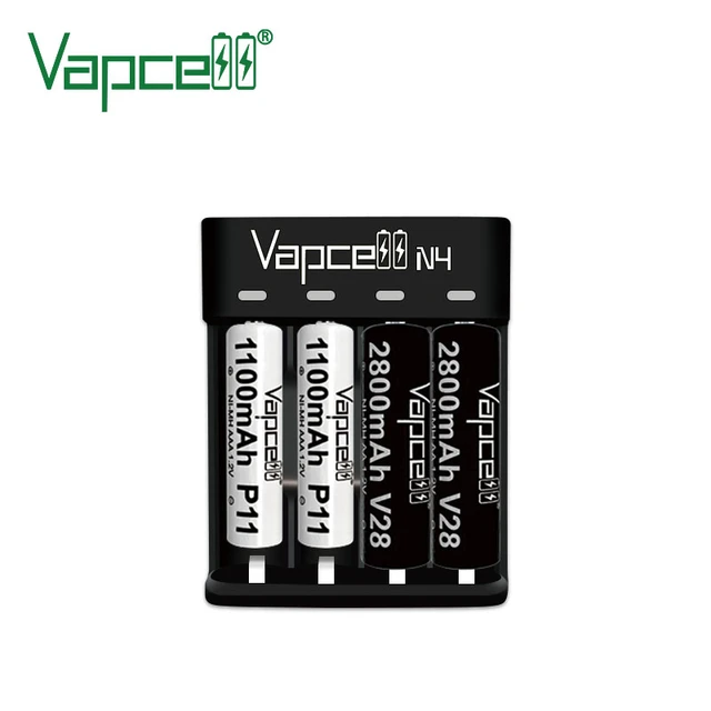 Cargador pilas 4 bahías AA / AAA con 4 baterías recargables AA 2600mAh