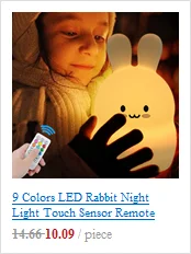 Кролик Ночной светильник сенсорный датчик RGB светодиодный Настольный светильник USB батарея питание мультфильм силиконовая лампа в форме кролика для детей Детский подарок