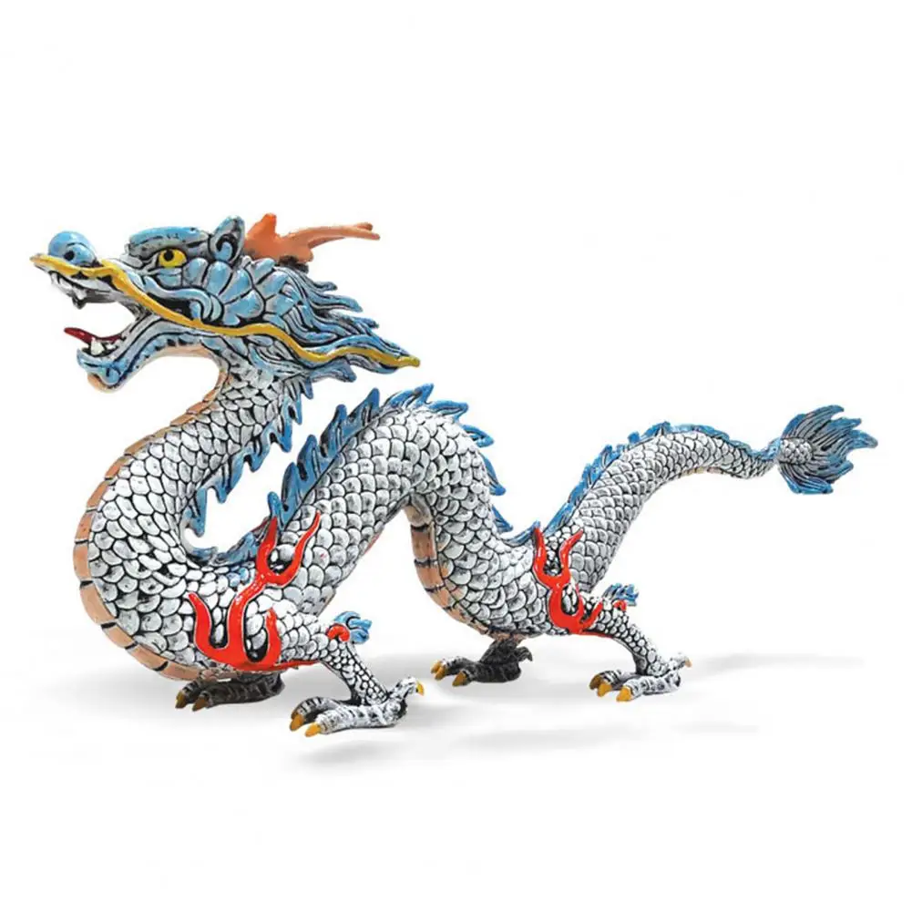 Dragon Statue Simulation Chinese Mythological Dragon Animals Model Ornament Chinese Feng Shui Dragon Statue for Home Decor Kids Gifts