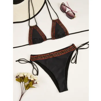 

Sexy Bikinis 2020 Bikini Set Halter Swimwear Women Swimsuit Female Push Up Bikini High Waist Bathing Suit Thong Swimming Suit