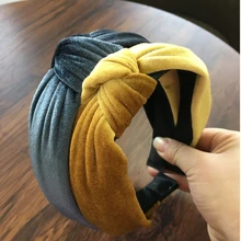 

Fashion Solid Velvet Knot Headbands Handmade Wide Twist Hairbands Hair Hoops Bands Ladies Hair Accessories for Women Girls