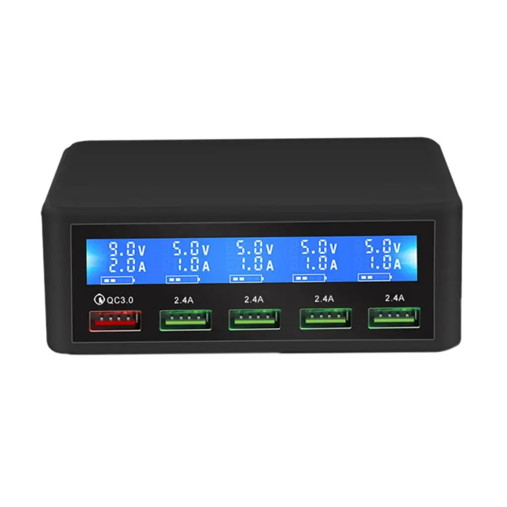 Смарт 5 портовый USB телефон быстрое зарядное гнездо питания адаптер W/LED