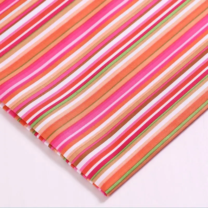 Винтажная тканая Полиэстеровая ткань в полоску 100 Полиэстеровая ткань для шитья штор или фартука T90