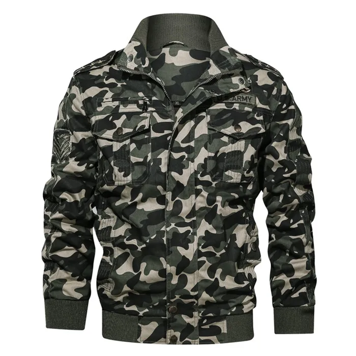 Новые камуфляжные военные куртки мужские Осень Slim Fit хлопковые куртки мужские камуфляжные армейские пальто Masculino уличные хлопковые большие размеры 6XL - Цвет: Army green Camo