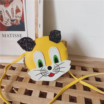 Yellow Милая маленькая сумочка для маленьких девочек с рисунком кота из мультфильма, вечерние сумки, сумка через плечо, сумка-мессенджер, сумочка - Цвет: Yellow