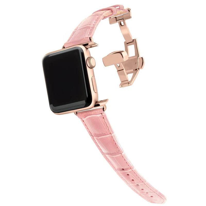 Ремешок из натуральной кожи для apple watch, ремешок 44 мм, 40 мм, 42 мм, 38 мм, браслет с бабочкой, ремешок для часов iwatch серии 5/4/3/2/1
