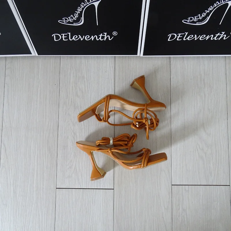 Sexy High Heels Women's Summer New Style Women's Sandals Stiletto Large Size Lace-up Women's Shoes Women's High-heeled Sandals