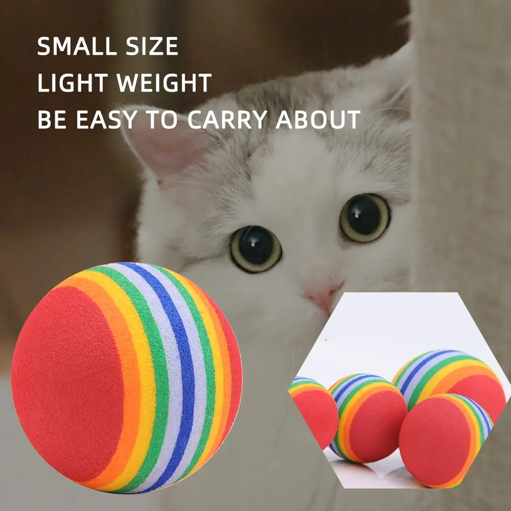 Colorful Pet Cat Kitten Chewing Ball Soft Foam Funny Play Activity EVA Balls Toys Pet Teeth Cleaning Chew Toy Pet Supplies