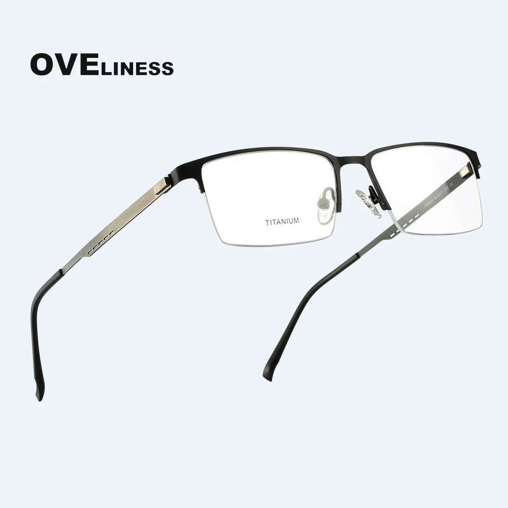 

Titanium Alloy eyeglasses Glasses Frame Men Optical Square eyewear 2020 Transparent Prescription Myopia Screwless glass frames