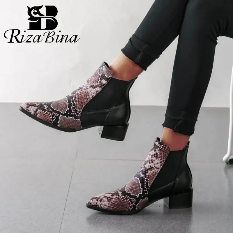 RIZABINA/женские ботильоны сезон осень-зима повседневная обувь на квадратном