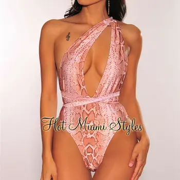 

Women Leopard One Piece Swimsuit Swimwear Push Up Monokini Bathing Suit Bikini Beachwear Summer Halter Backless Cross Hollow Set