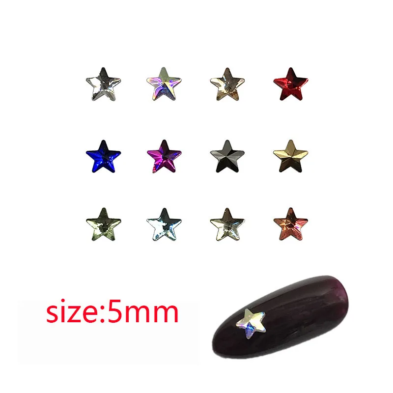 30/100 шт Nail Art Стразы 5 мм звезда головистой формы Стекло с украшением в виде кристаллов Сияющие для украшения