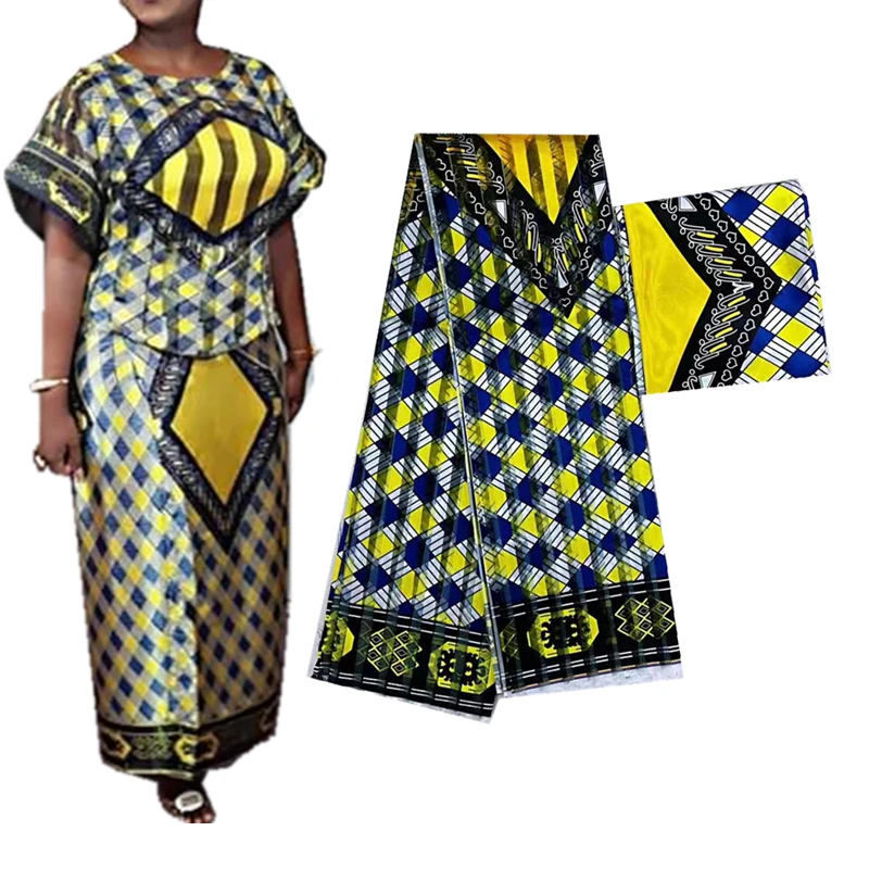Новая африканская Ткань шелковая органза с шифоновой блузкой цифровой принт, атлас шелковая ткань для платья африканская восковая ткань стиль