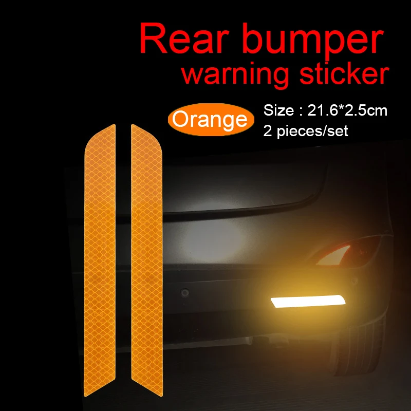 Светоотражающая наклейка для автомобиля задний бампер открыть Предупреждение наклейка для внешней защиты автомобиля Авто литье украшения аксессуары - Цвет: orange